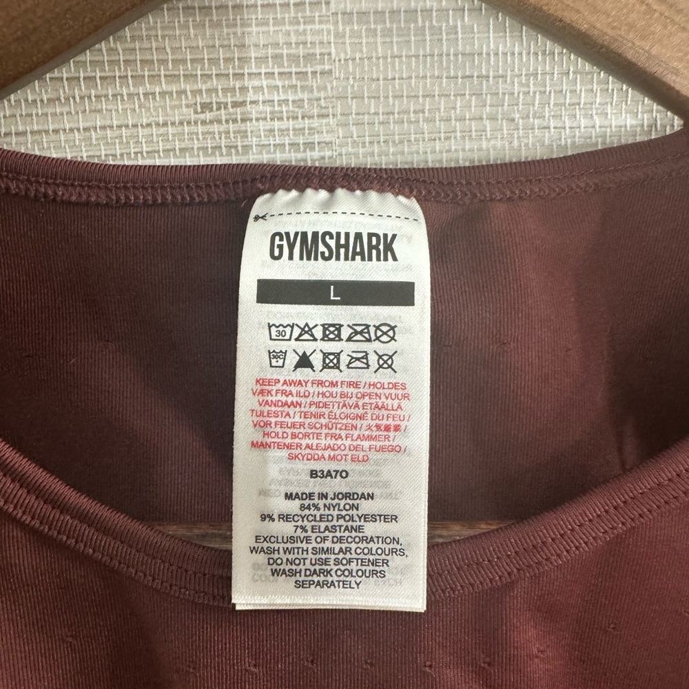 Gymshark Sweat Seamless Midi Tank in Baked Maroon - Picture 6 of 6